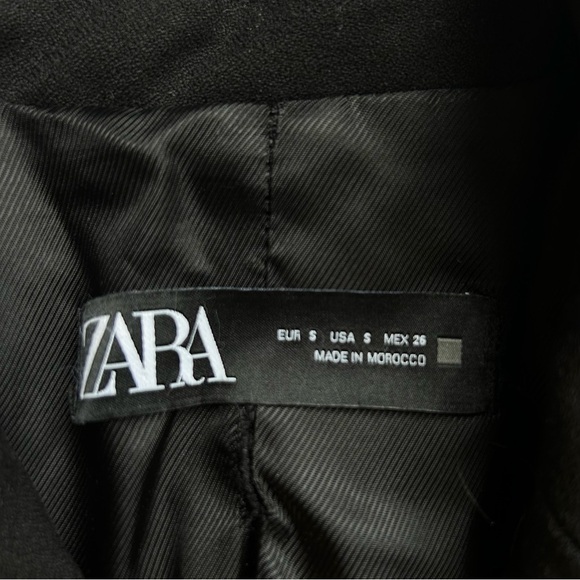 ZARA Double Breasted Blazer Jacket Black Blogger Favorite Size Small S - Picture 16 of 16